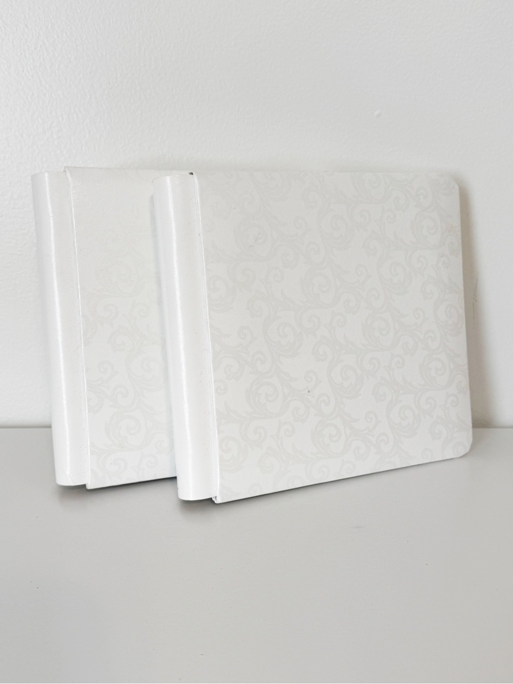 Creative Memories White Embossed Scrollwork Scrapbook Photo Album Binder Set